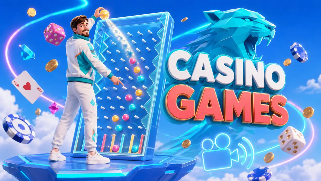 Mr Beast Casino games with slots, live tables and Plinko